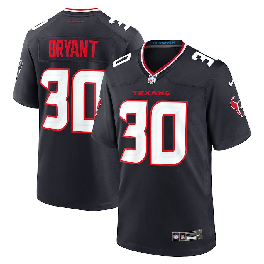 Men Houston Texans #30 Myles Bryant Nike Navy Team Game NFL Jersey